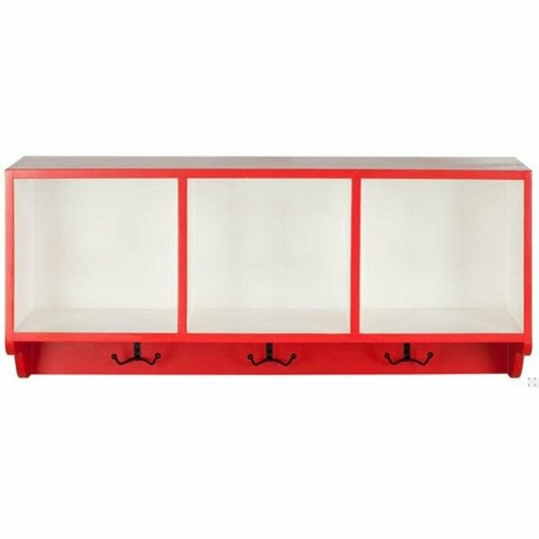 Safavieh Alice Wall Shelf, Hot Red and White - 15 x 9.1 x 33.5 in. AMH6566N